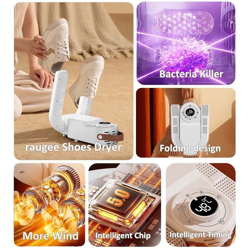 Shoe Dryer 220V Shoes Drying Machine Electric Footwear Dryer Foldable Ski Boots Slippers Sneaker Dryer Portable Boot Shoe Heater