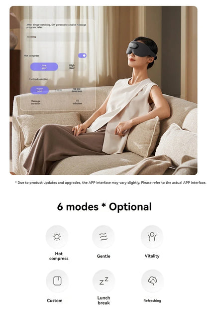 Xiaomi Mijia Smart Massage Eye Mask Hot Compress Vibrate Massage 800mAh 3D Shading Intelligent Eye Massager work for Mi Home App