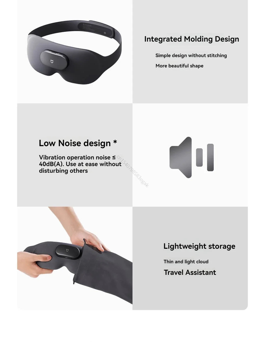 Xiaomi Mijia Smart Massage Eye Mask Hot Compress Vibrate Massage 800mAh 3D Shading Intelligent Eye Massager work for Mi Home App