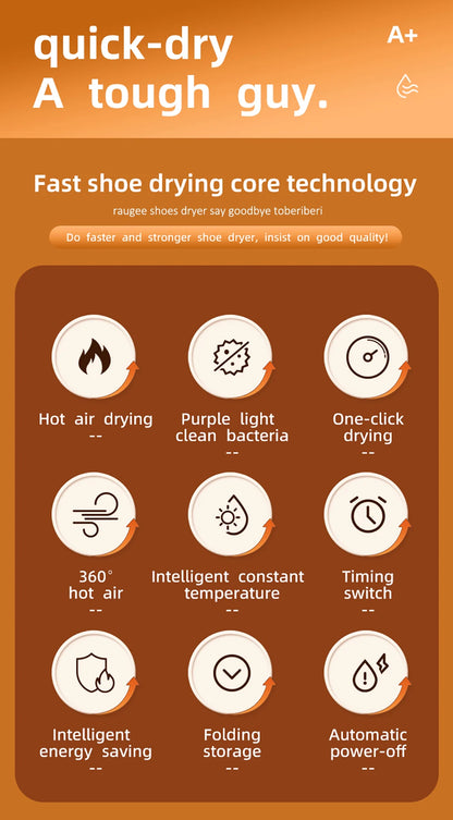 Shoe Dryer 220V Shoes Drying Machine Electric Footwear Dryer Foldable Ski Boots Slippers Sneaker Dryer Portable Boot Shoe Heater