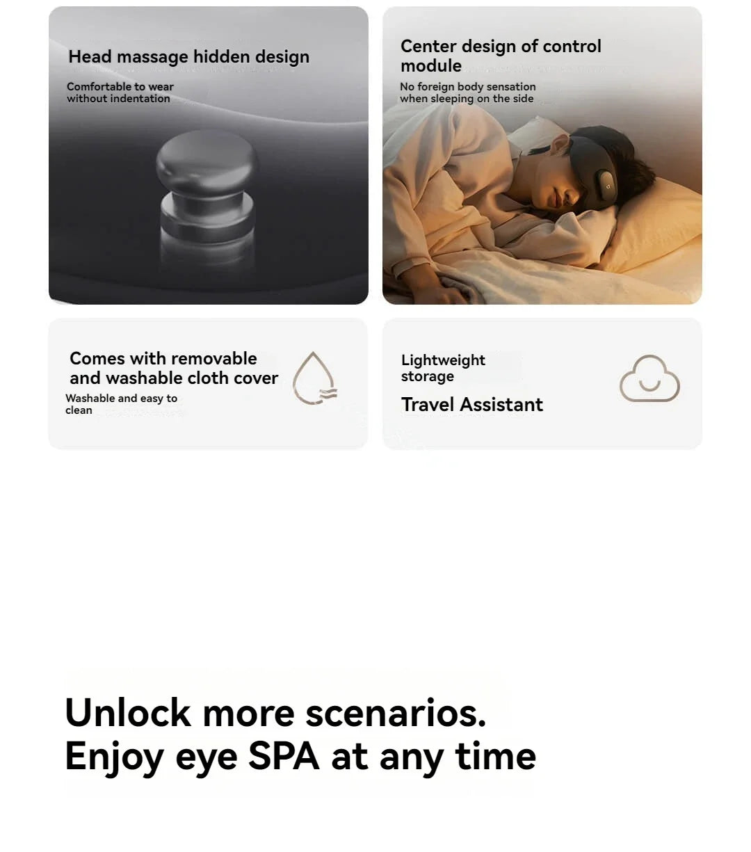 Xiaomi Mijia Smart Massage Eye Mask Hot Compress Vibrate Massage 800mAh 3D Shading Intelligent Eye Massager work for Mi Home App