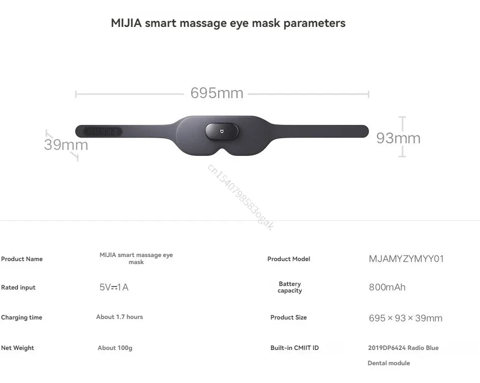 Xiaomi Mijia Smart Massage Eye Mask Hot Compress Vibrate Massage 800mAh 3D Shading Intelligent Eye Massager work for Mi Home App