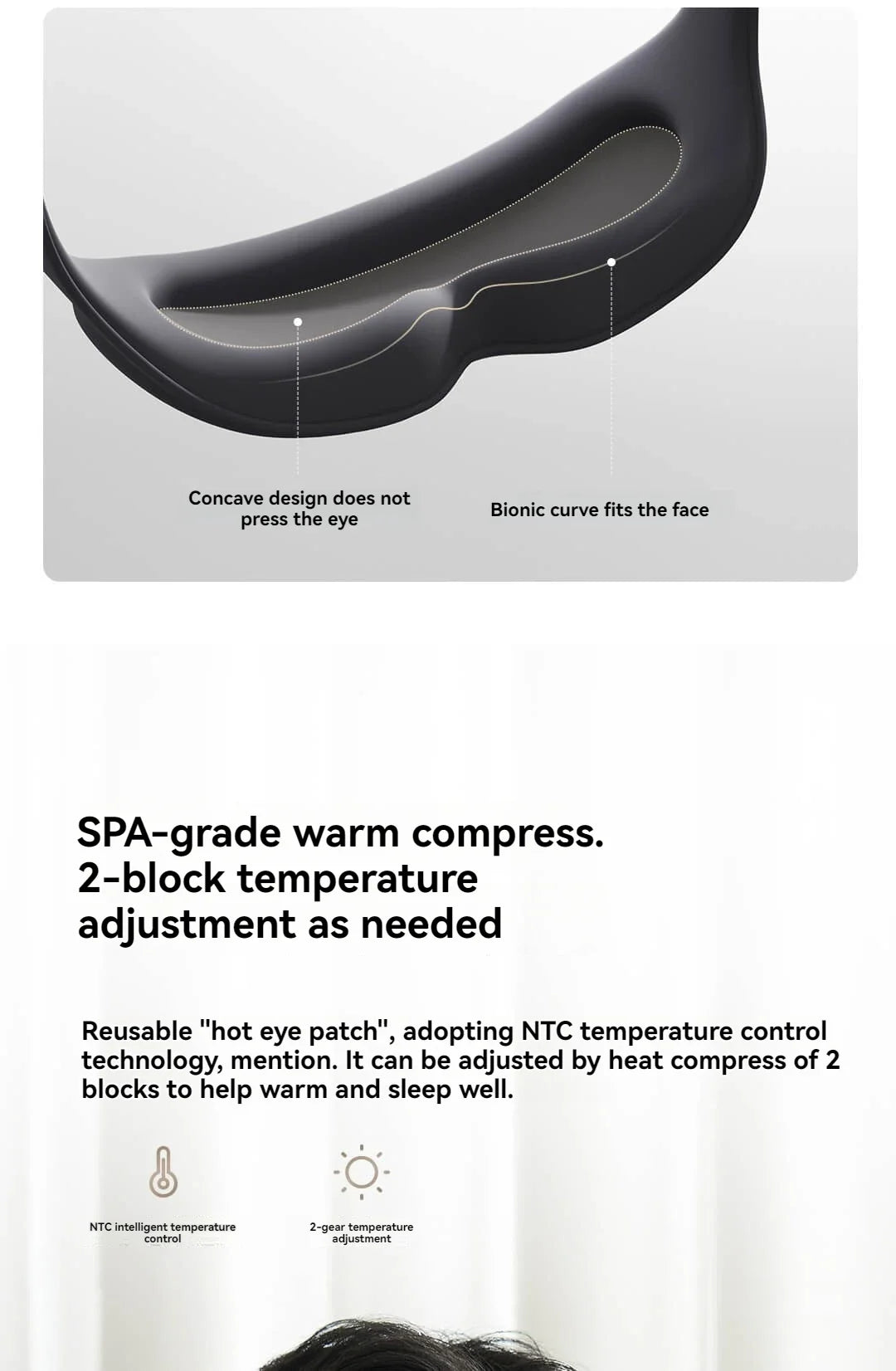 Xiaomi Mijia Smart Massage Eye Mask Hot Compress Vibrate Massage 800mAh 3D Shading Intelligent Eye Massager work for Mi Home App