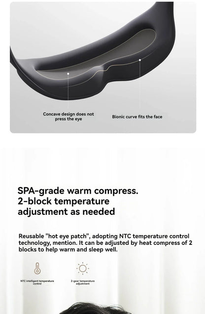 Xiaomi Mijia Smart Massage Eye Mask Hot Compress Vibrate Massage 800mAh 3D Shading Intelligent Eye Massager work for Mi Home App