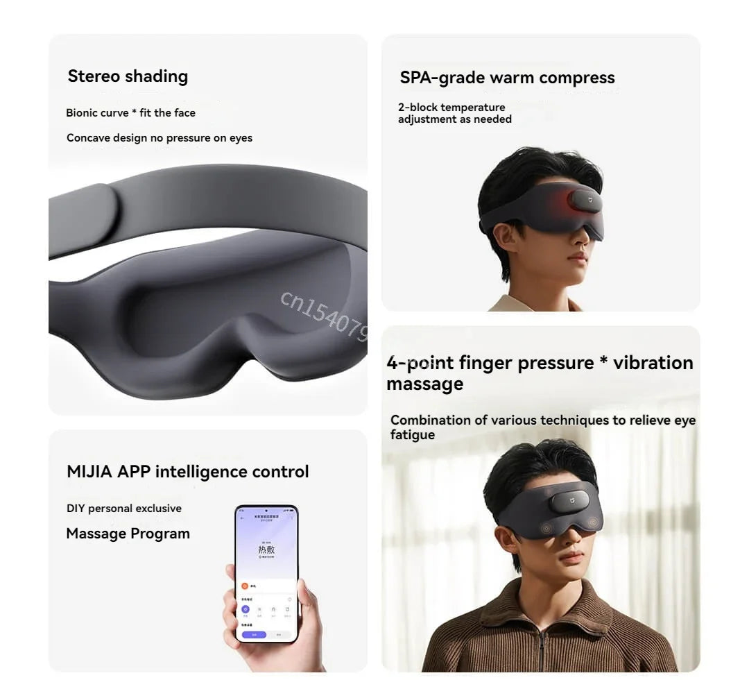 Xiaomi Mijia Smart Massage Eye Mask Hot Compress Vibrate Massage 800mAh 3D Shading Intelligent Eye Massager work for Mi Home App